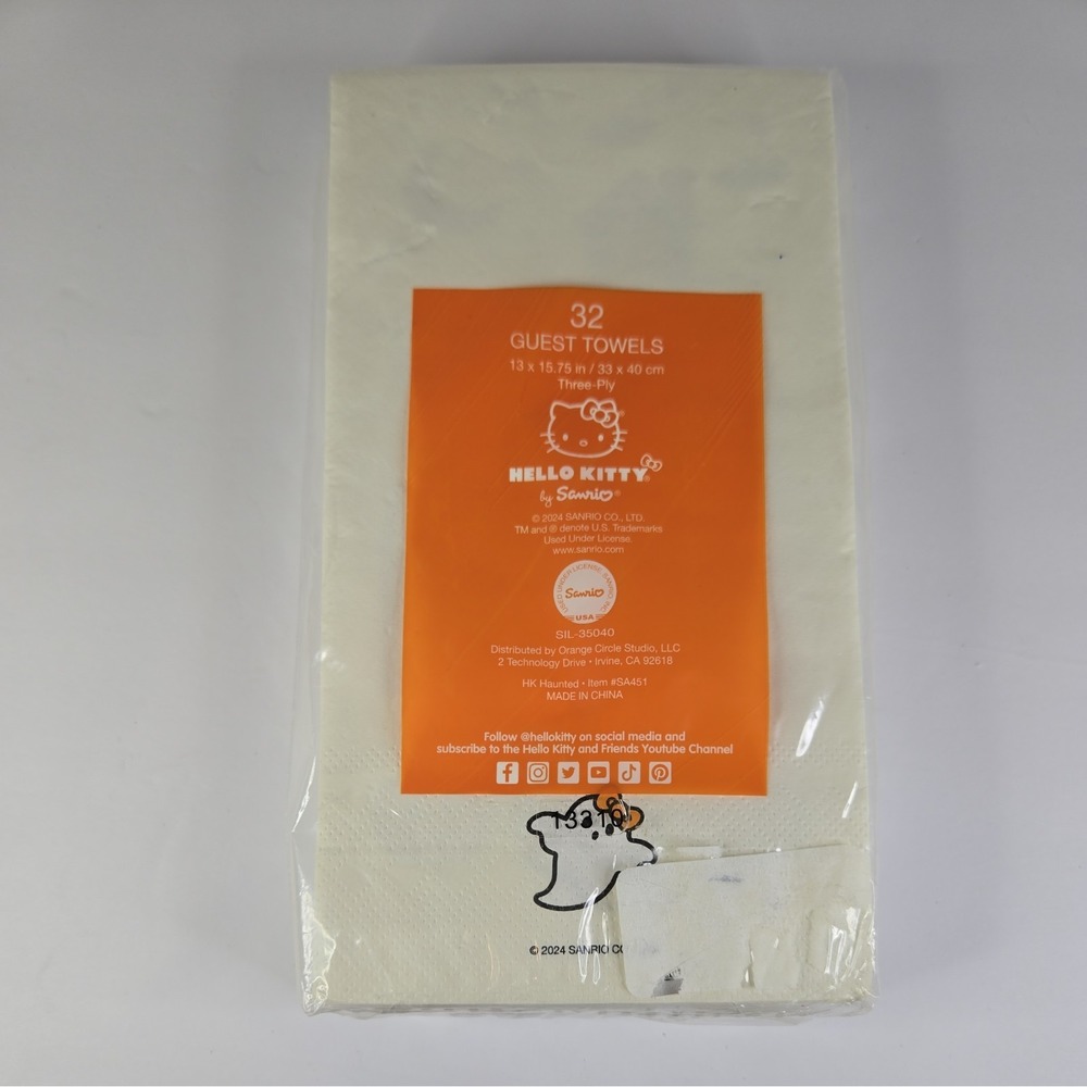 Hello Kitty Halloween Haunted House Guest Towels 32ct Sanrio Fall Decor SA451 - Picture 2 of 4